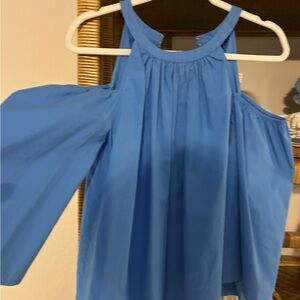 Ann Taylor Blue Peek a Boo Top